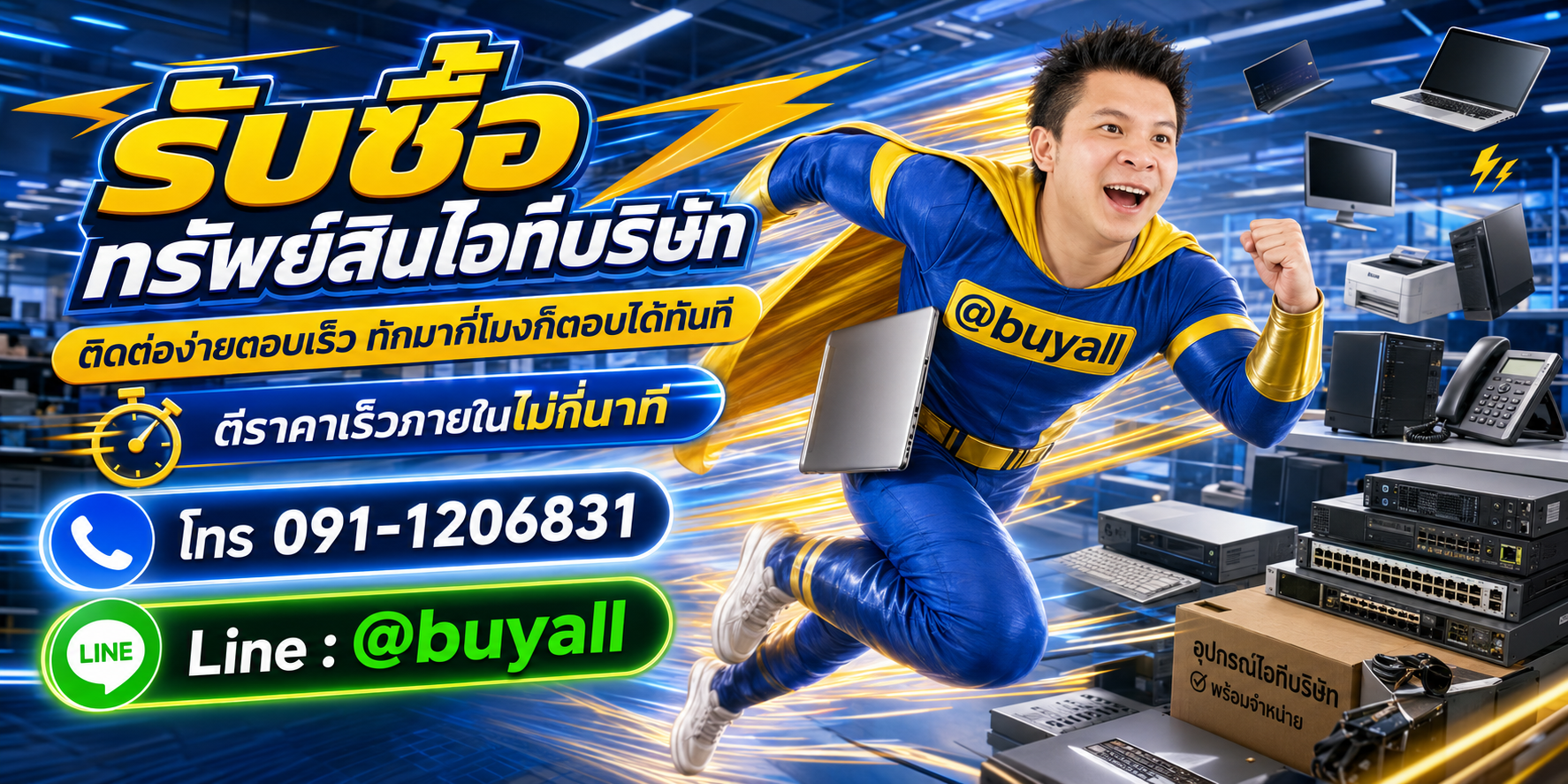 ติดต่อ Line @buyall รับซื้อทรัพย์สินไอทีบริษัท
