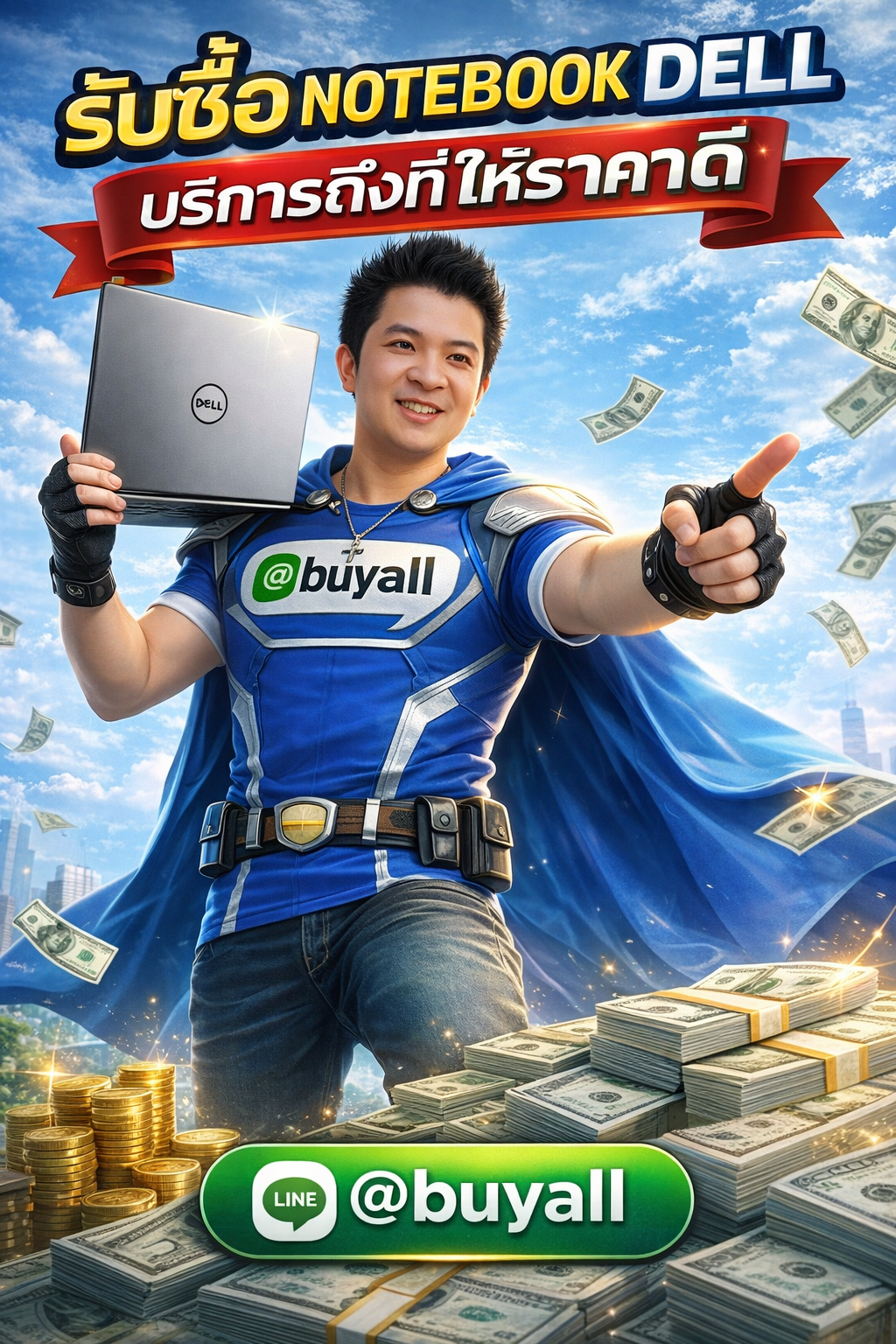 โปสเตอร์รับซื้อสินค้ามือสอง Ta.co.th LINE @buyall