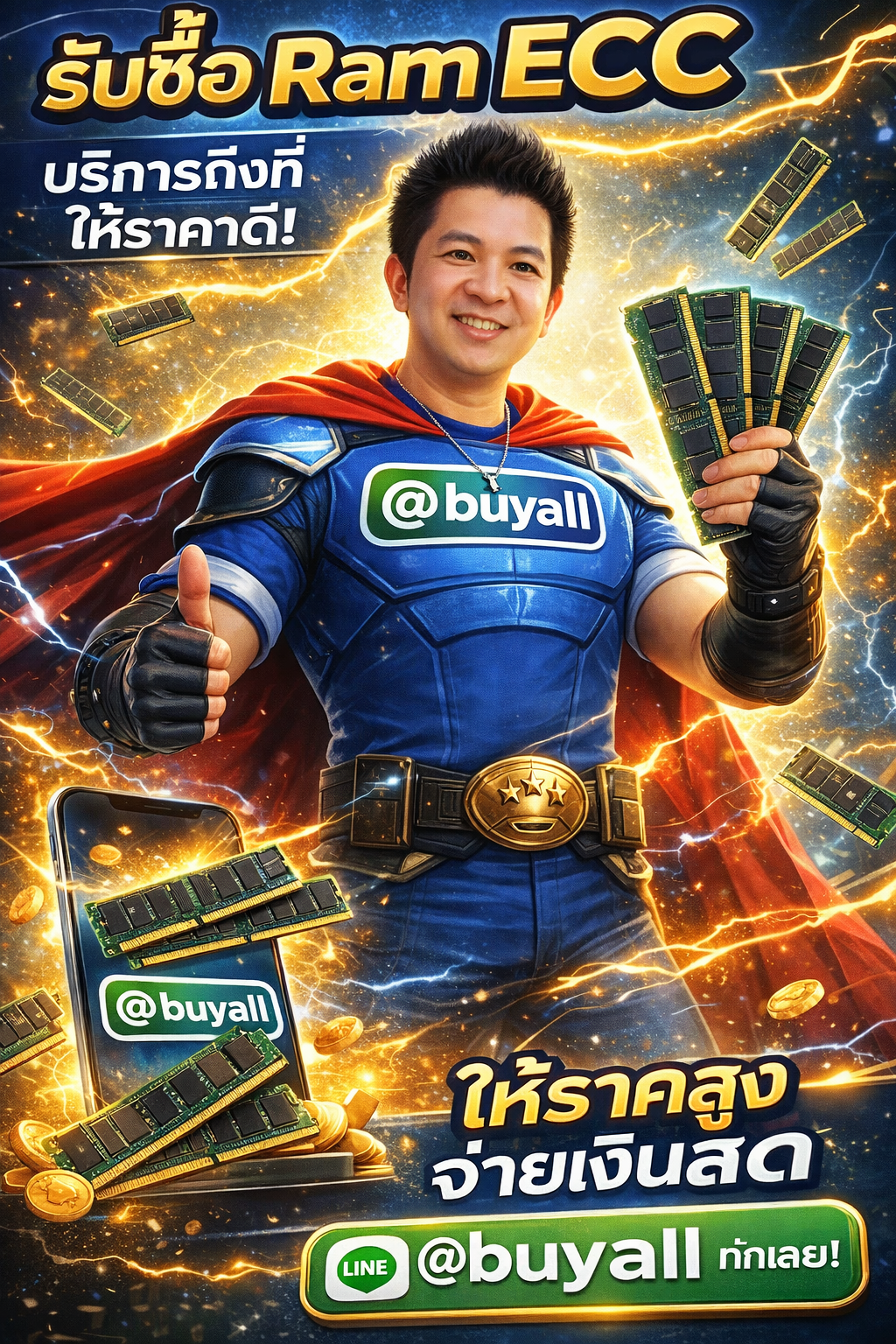 โปสเตอร์รับซื้อ Ram ECC Ta.co.th LINE @buyall